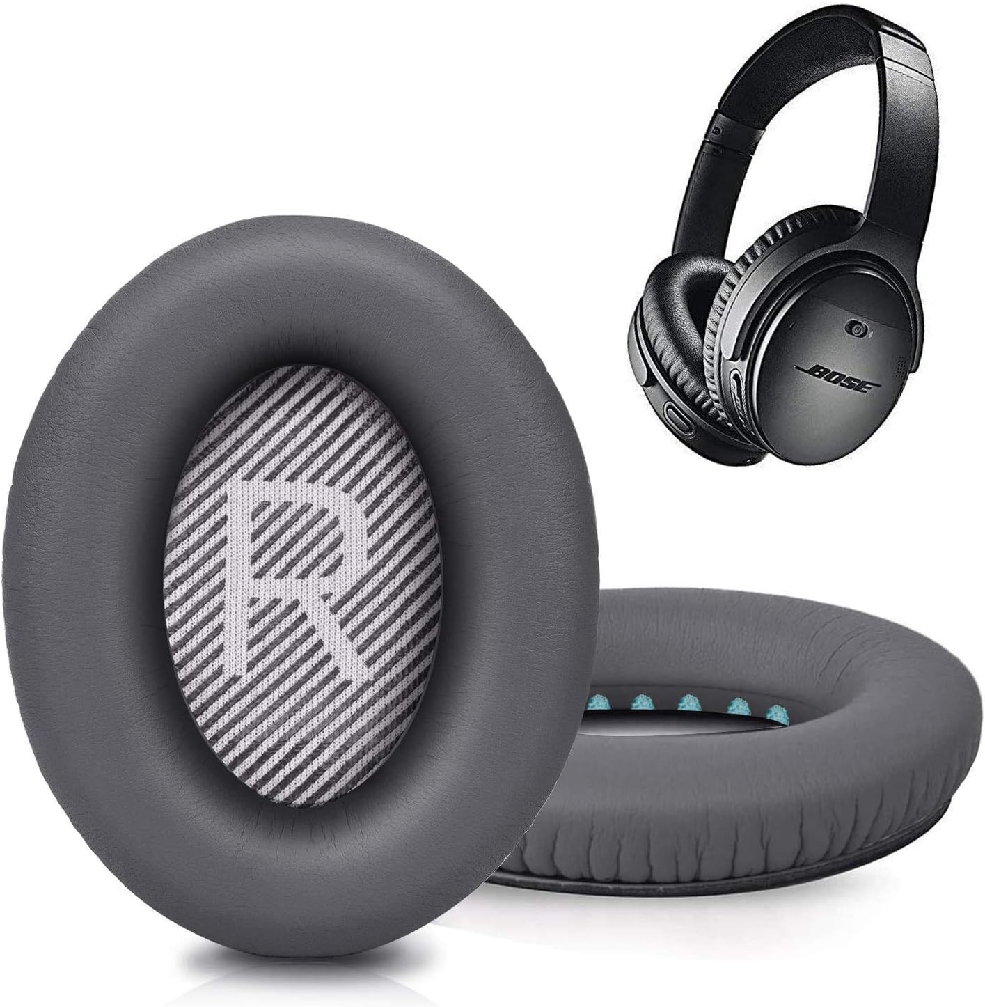 Replacement Ear Pads for Bose SoundTrue Headphones Around-Ear Style, Memory Foam Also Fits QuietComfort 35/ QC35 II Around-Ear Headphones(Dark Grey)