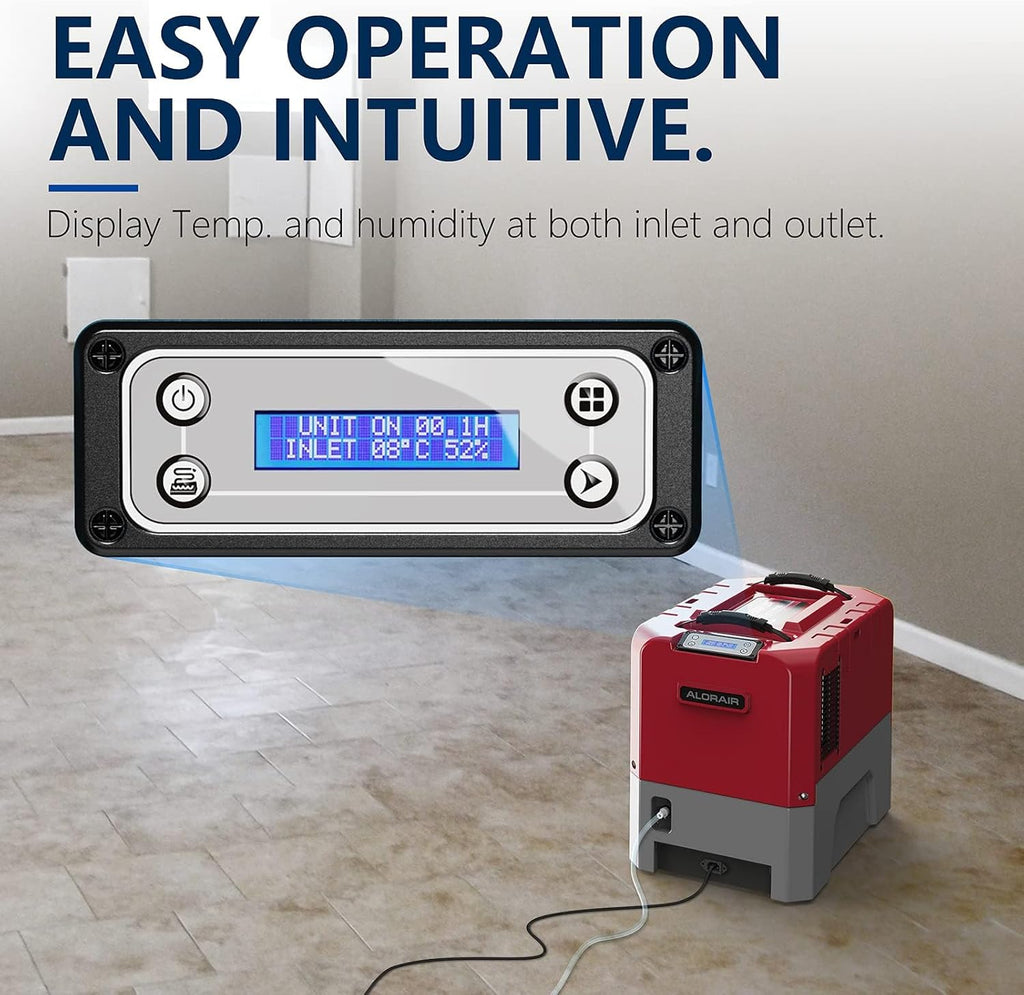 ALORAIR Smart WiFi LGR Commercial Dehumidifier up to 180 PPD (Saturation) with Pump, 5 Years Limited Warranty, Industrial Dehumidifiers APP Control, cETL Listed, for Garage, Flood Restoration
