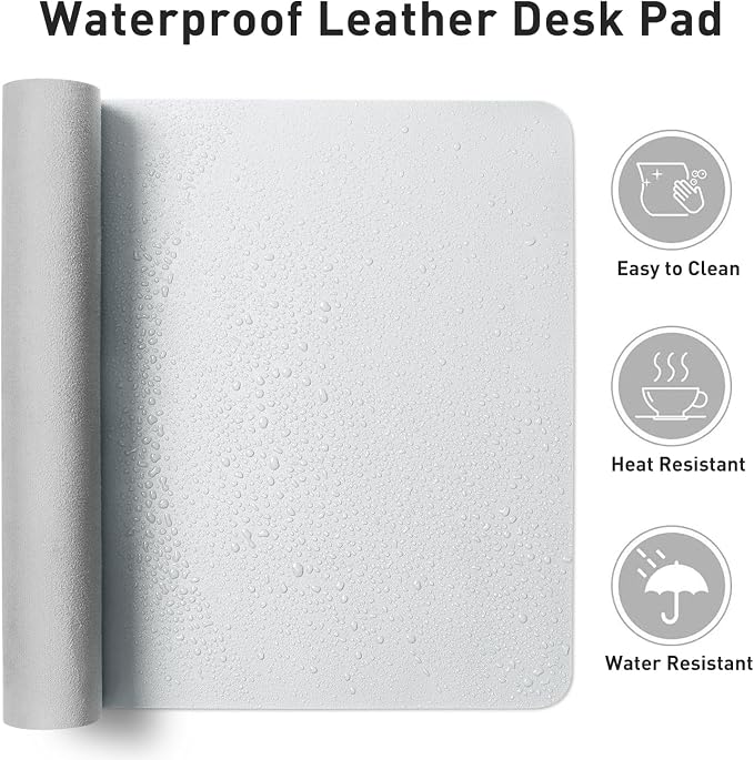 Aothia Faux Leather Desk Mat – Large Mouse Pad, Non-Slip PU Leather Blotter - Image 7