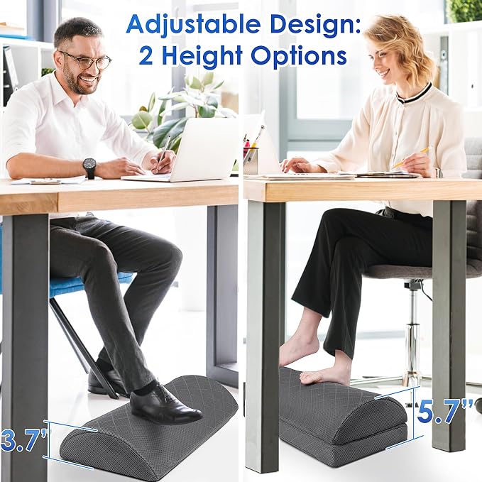 CushZone Foot Rest for Under Desk at Work Adjustable Foam for Office and Home - Image 3