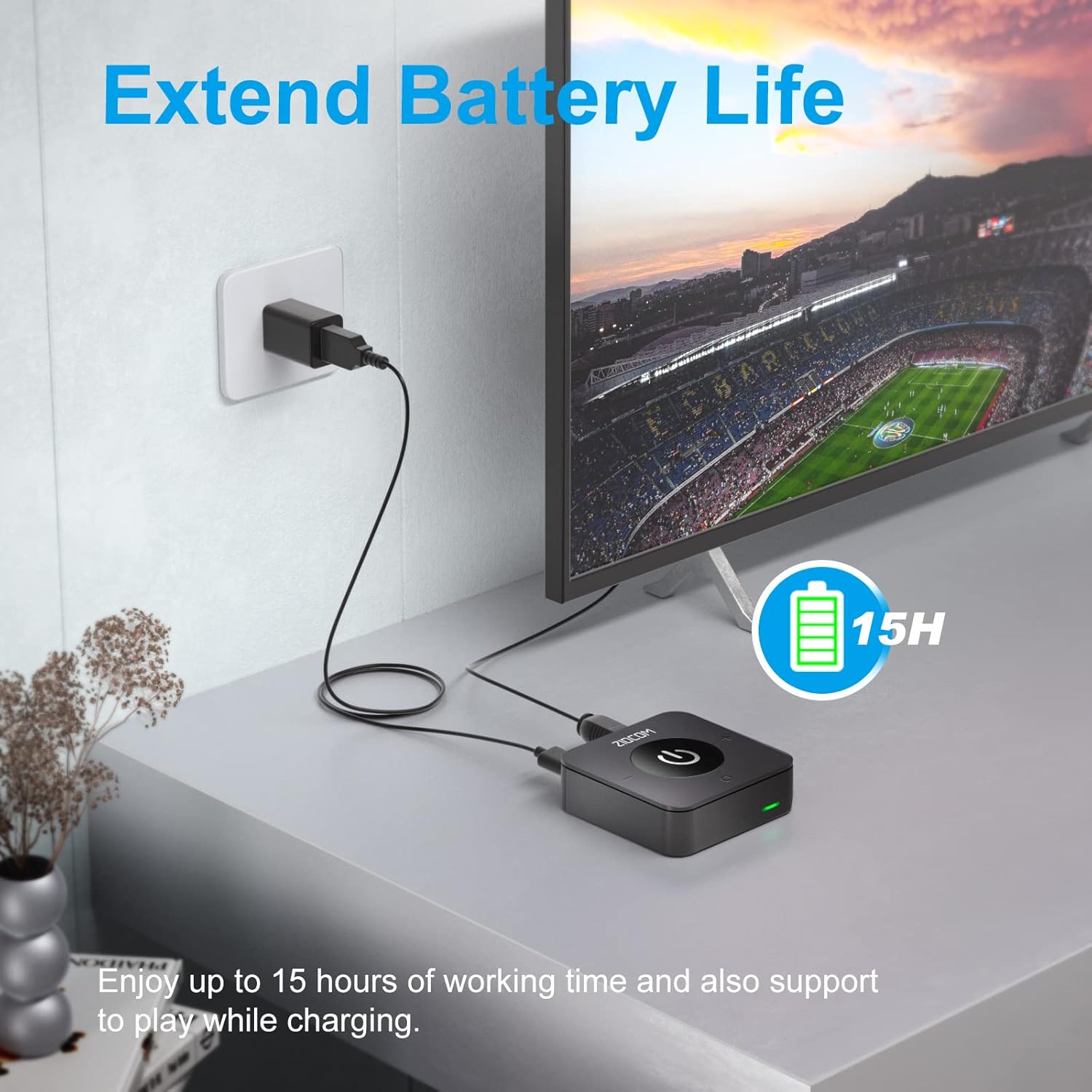 ZIOCOM Bluetooth Transmitter for TV, Wireless Bluetooth Adapter for TV/PC/Speaker/Home Stereo (Optical, 3.5mm Aux, RCA), Pairs 2 Devices Simultaneously