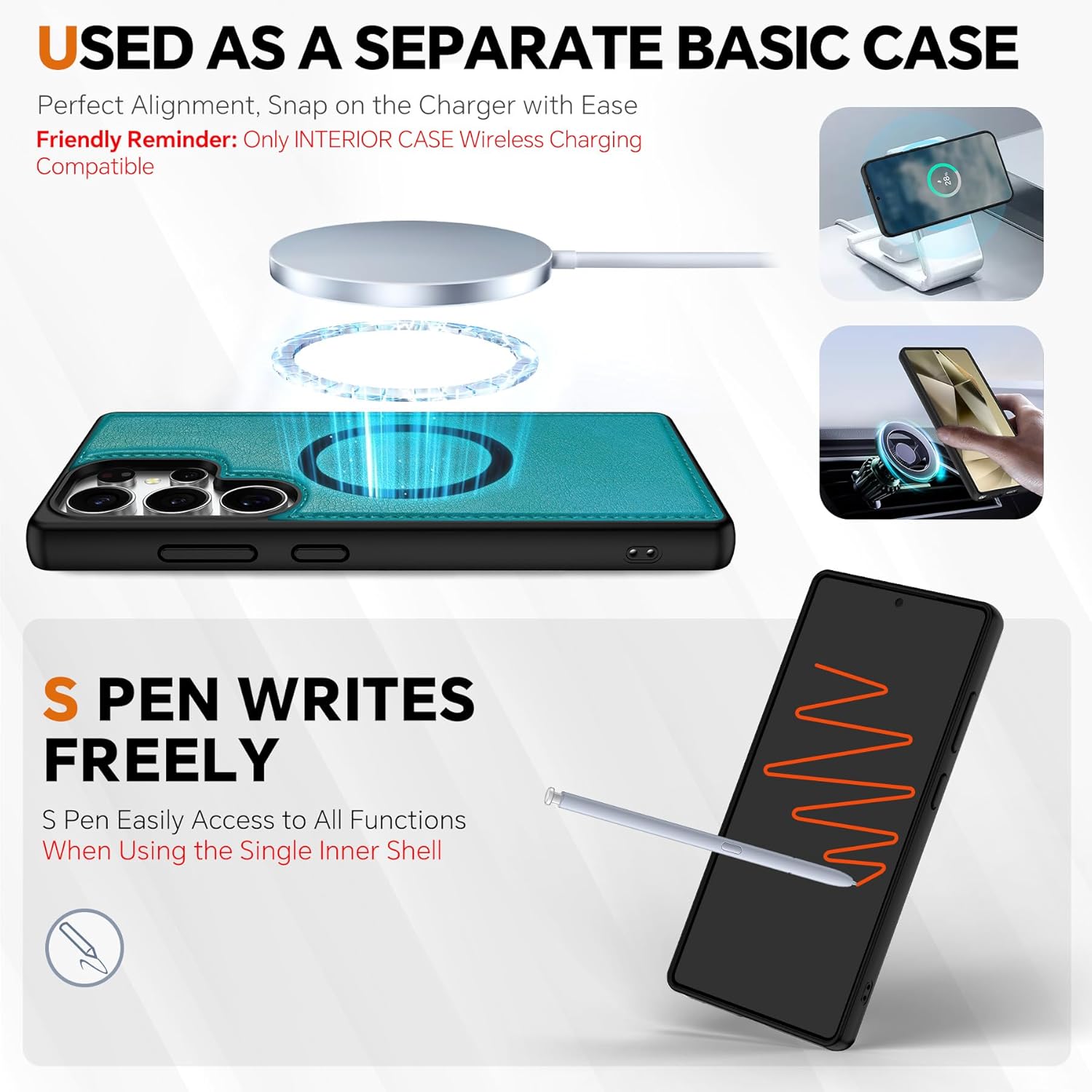 TUCCH Case Wallet for Galaxy S25 Ultra, Detachable [Wireless Charging] RFID Blocking 4 Card Holder, Wrist Strap Removable Stand PU Leather Flip Shockproof Phone Cover for Galaxy S25 Ultra 6.9", Cyan