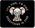 ITNRSIIET Mouse Pad with Stitched Edge Premium Textured Smooth Precise Operation Waterproof Washable Non-Slip Rubber Base Desktop Protection Mat, 10.2×8.3×0.12 inches, Pretty Fine Elephant
