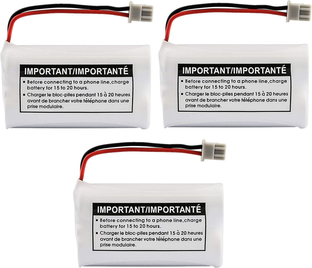 New! Genuine Uniden BBTY0651101 BT-1007 NiMH 600mAh DC 2.4V Rechargeable Cordless Telephone Battery (3-Pack)
