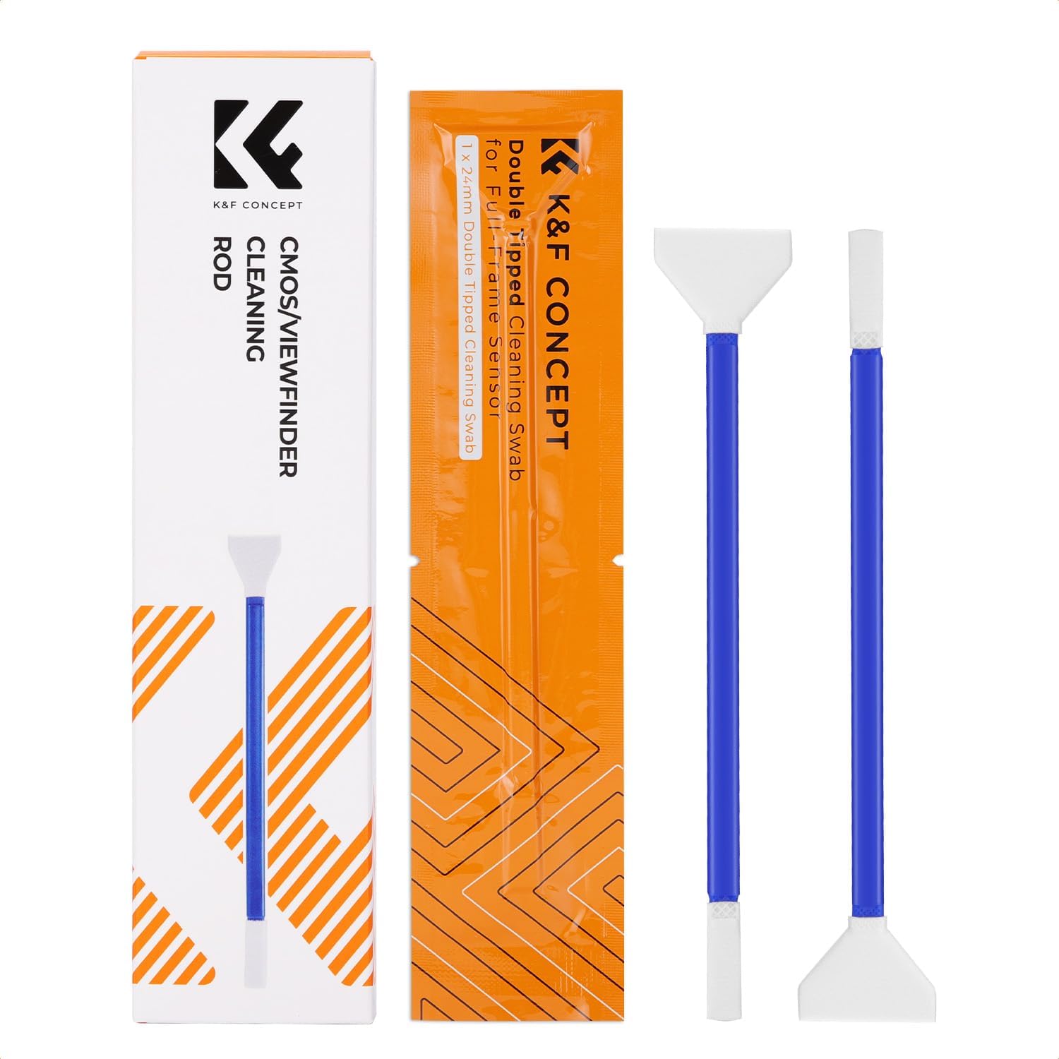 K&F Concept 2-1 24mm Full Frame Sensor Cleaning Swab & Viewfinder Cleaning Swab, DSLR SLR Digital Camera CMOS and CCD Sensor Cleaning Swab Kits for Nikon Sony Canon Camera Clean