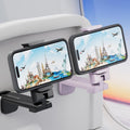 MiiKARE Airplane Travel Essentials Phone Holder, Universal Handsfree Phone Mount for Flying with 360 Degree Rotation, Accessory for Airplane, Travel Must Haves Phone Stand for Desk-Black&Purple