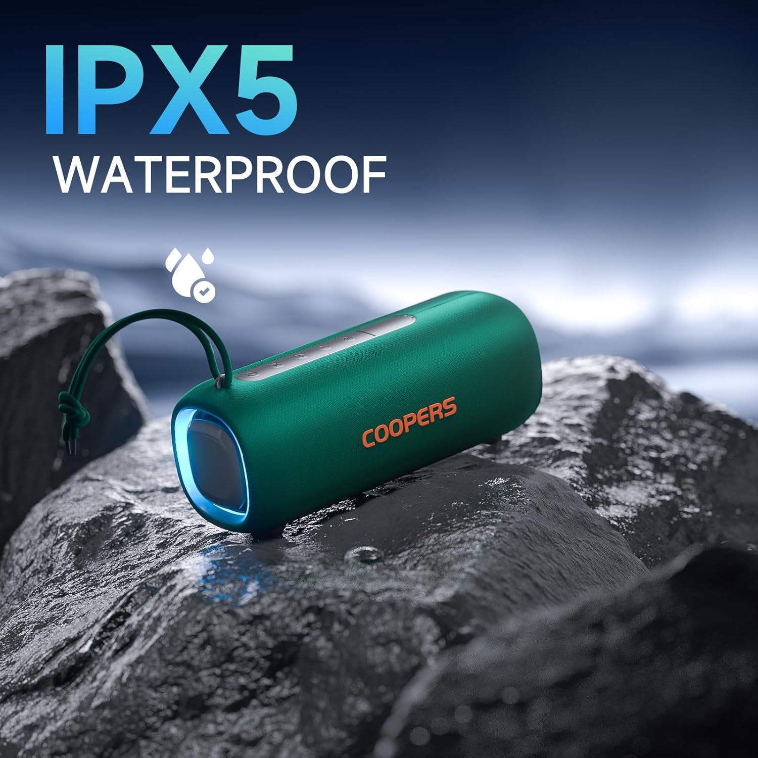 Portable Bluetooth Speaker, Wireless Bluetooth Speaker with Clear Loud Stereo Sound, IPX5 Waterproof Speakers with RGB Lights, BT5.3, Long Playtime, TWS Pairing for Home Outdoor Party Beach Travel