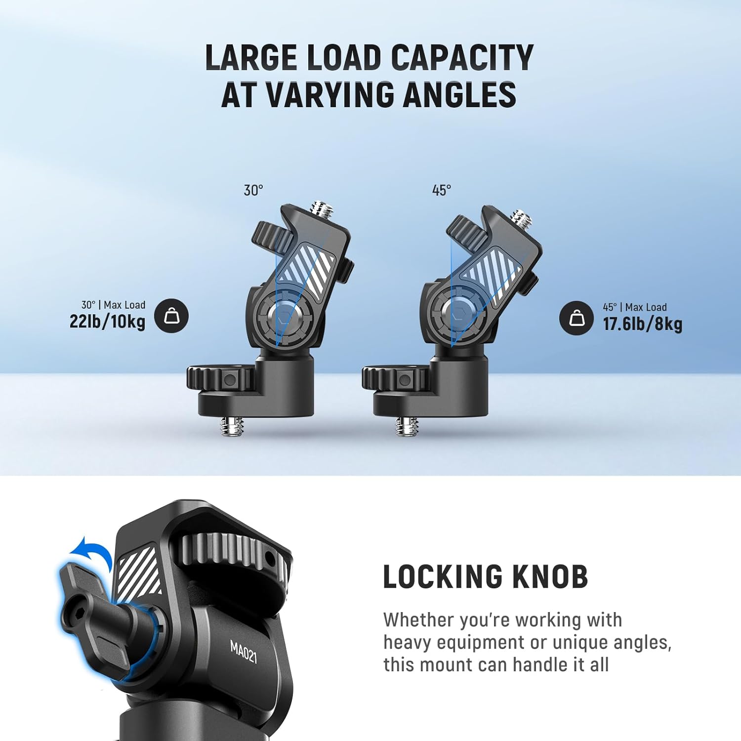 NEEWER Field Monitor Mount Monitor Holder with 1/4" Screw, 360° Swivel, 180° Tilt, Anti Twist Screw Compatible with Atomos Ninja 5" & 7" Camera Monitor Compatible with SmallRig Camera Cage, MA021
