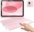 typecase Touch iPad 10th Generation Case with Keyboard (10.9", 2022) and iPad A16 (11th Gen, 2025) – 360° Rotatable, 11-Color Backlit, Multi-Touch Trackpad, Thin & Light (Light Pink)