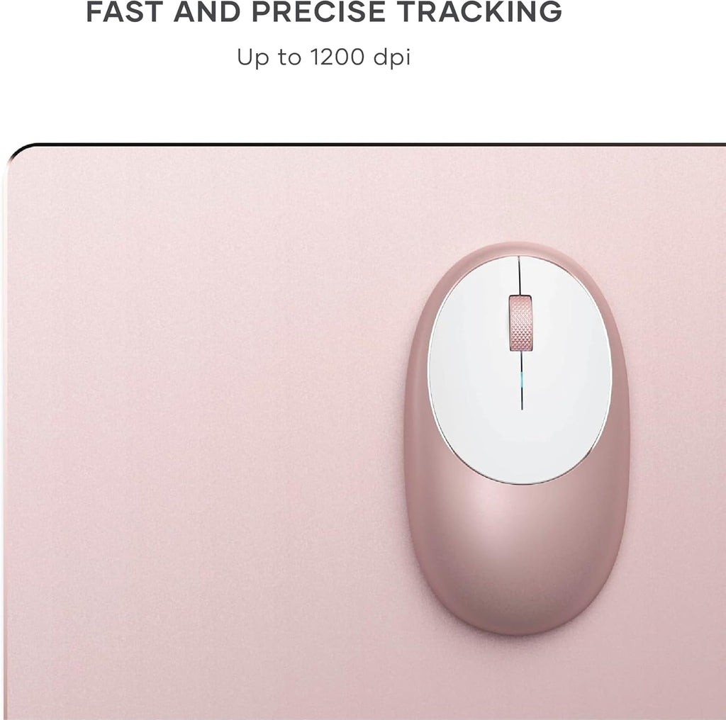 Satechi M1 Wireless Bluetooth Mouse, USB-C Rechargeable, Compact & Portable, for Mac/Windows, Compatible with M4/M3/M2 MacBook, Pro, Air/iMac/iPad Pro, iPhone 16/15/14 & More - Rose Gold