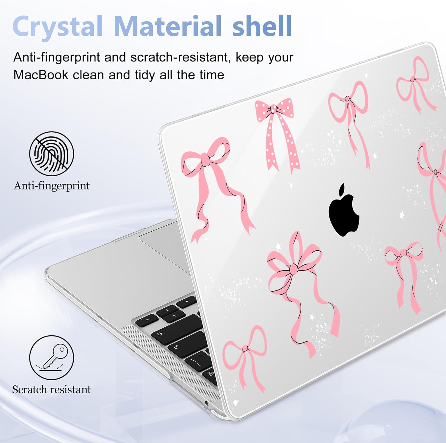 Case for MacBook Pro 13 inch with/Without Touch Bar (2016-2022, M2 A2338 M1 A2289 A2251 A2159 A1989 A1706 A1708), Hard Shell + Keyboard Cover + Dust Plug, Star Bow