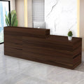 Reception Desk with Counter Modern Checkout Counter with Lockable Drawer Keyboard Tray Receptionist Desk for Office Salon Reception Table B Right 59inch/150cm