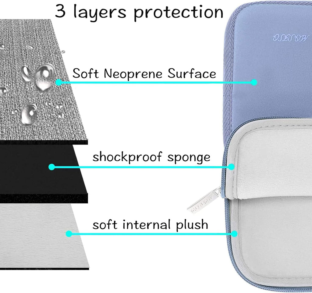 MOSISO Laptop Case 15 inch, 15 inch Laptop Sleeve Bag Compatible with MacBook Air 15 M4 A3241 M3 A3114 M2 A2941 2025 2024 2023, Dell XPS 15, Neoprene Computer Sleeve Bag with Small Case, Serenity Blue