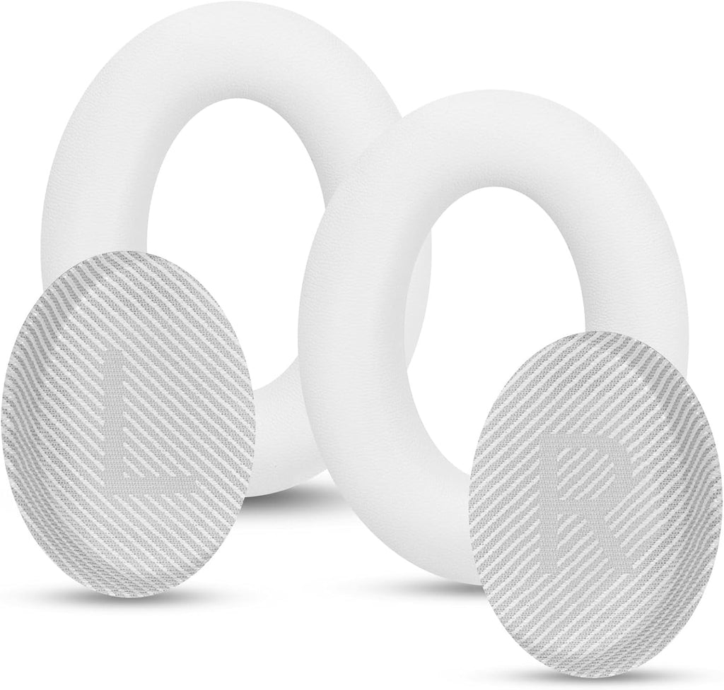 Headphones Replacement Ear Pads, Protein Leather earpad Cushions for Bose Quiet Comfort QC35 Headphones, Replacement Earpads, Softer Memory Foam - White