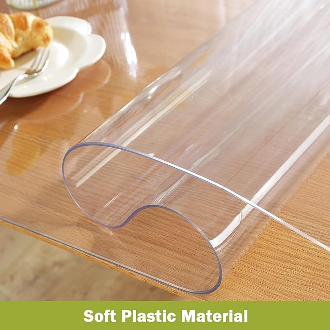 OstepDecor Clear Table Cover Protector 24 x 96 Inch, 1.5mm Thick Plastic Table - Image 3