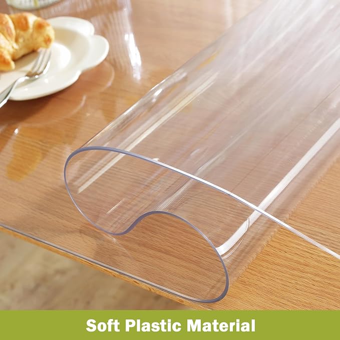 OstepDecor Clear Table Cover Protector 14 x 60 Inch, 1.5mm Thick Plastic Table - Image 3