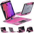 KARTICE Transparent 360 for iPad Keyboard case with Wireless Keyboard for iPad 7/8/9th 10.2 inch, Multi-Touch Trackpad, 7 Color Backlight, 360° Rotating Stand with Pencil Holder