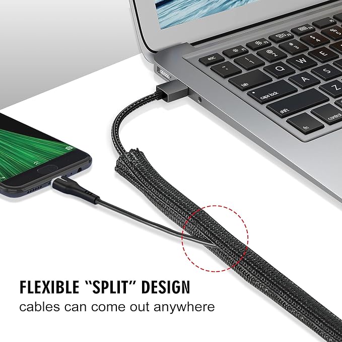 10ft - 3/4 inch Cable Protector Sleeve Split Wire Loom Tubing - Image 3