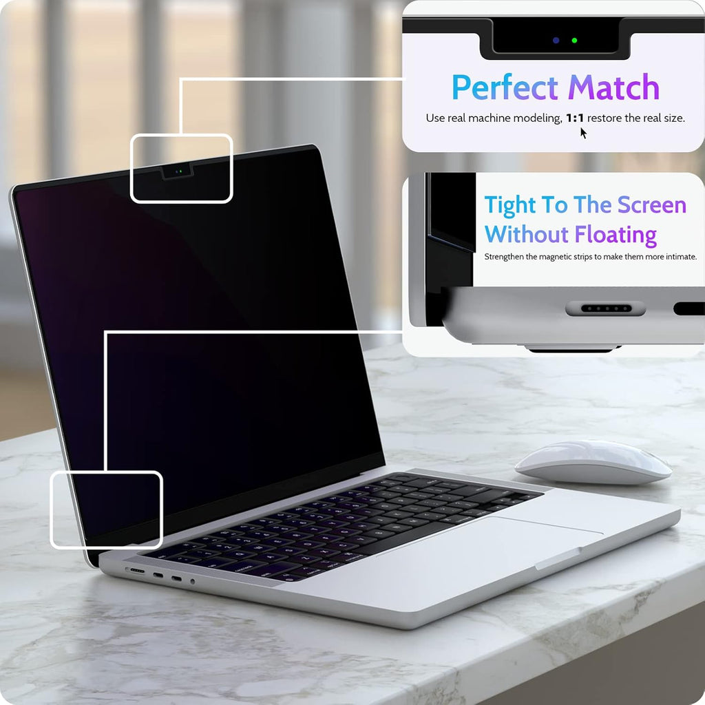 Magnetic Privacy Screen for MacBook Pro 16 Inch (2021-2025, M1, M2, M3, M4), 16inch Removable Matte Anti Blue Light Glare Private Filter Protector for Mac Pro 16.2" Laptop