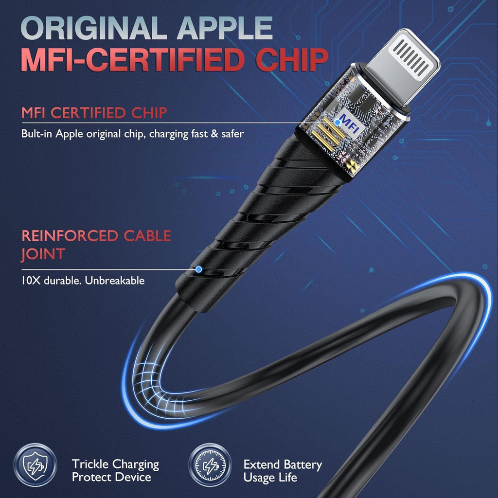 Compatible with Apple MFi Certified Short for iPhone Charger Cable 3 Pack 1Ft, 12 inch Lightning Charging Cord, Fast 2.4A for iPhone Data Cord Compatible with iPhone12/11/XS/Max/XR/X/8/8P/7P/6/iPad