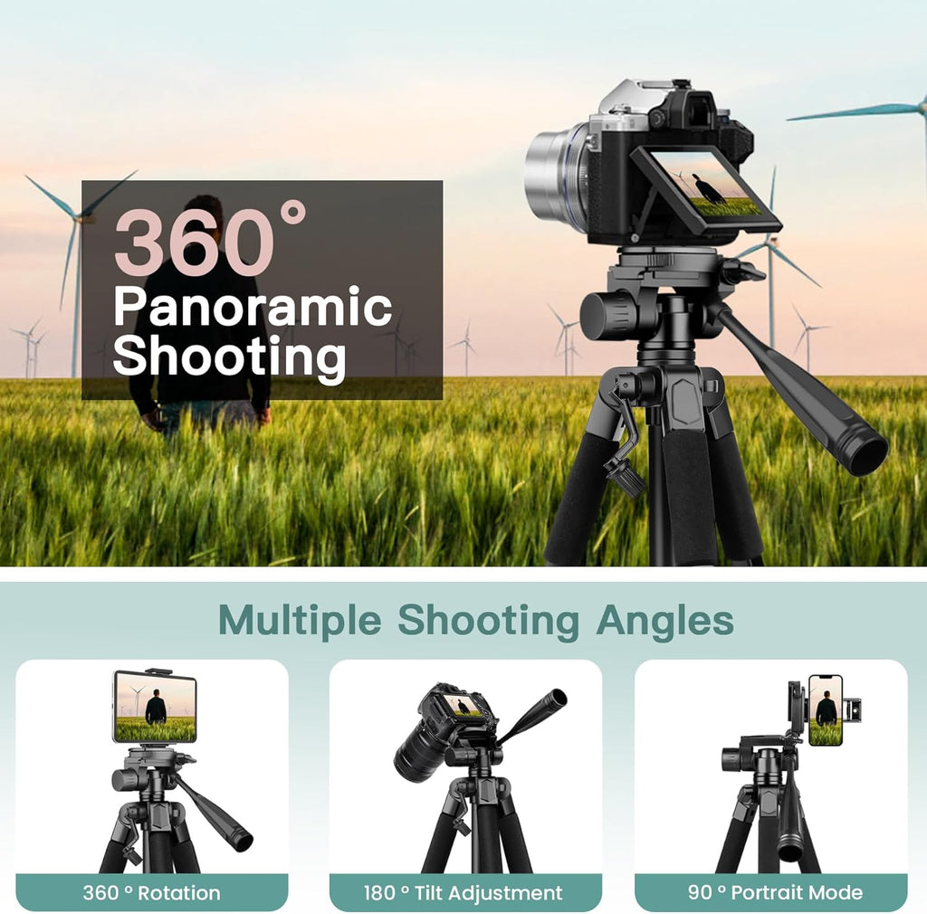 Victiv 68" Phone Tripod Stand, Tablet Tripod for iPhone iPad with Remote and Holder, Phone Stand for Video Recording Travel Photo Vlog Photography, Compatible with Smartphone Digital Camera