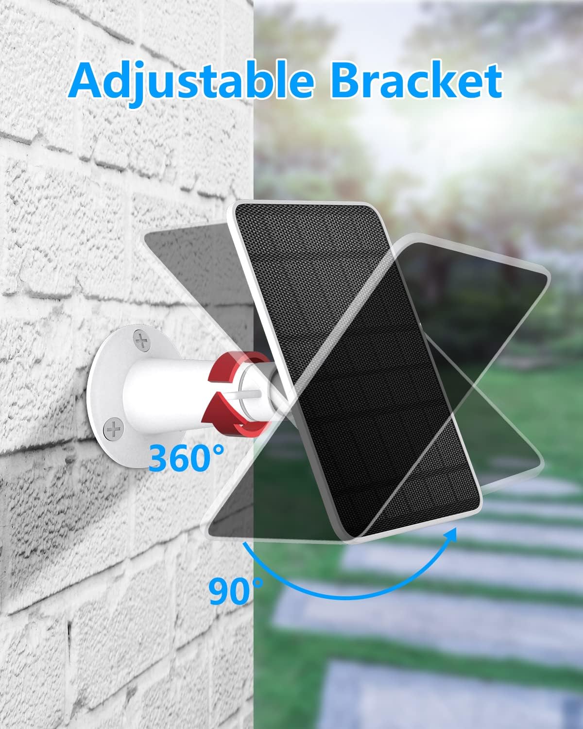 Solar Panel Charger Compatible with Eufycam 3/3C/2C/2C Pro/E40/E20/2/2 Pro/E/L20/L40/Solo/SoloCam Spotlight, 5W Solar Panel for Eufy Camera, Micro USB & USB-C Port, 9.8ft Cable, P65 Waterproof, 2 Pack