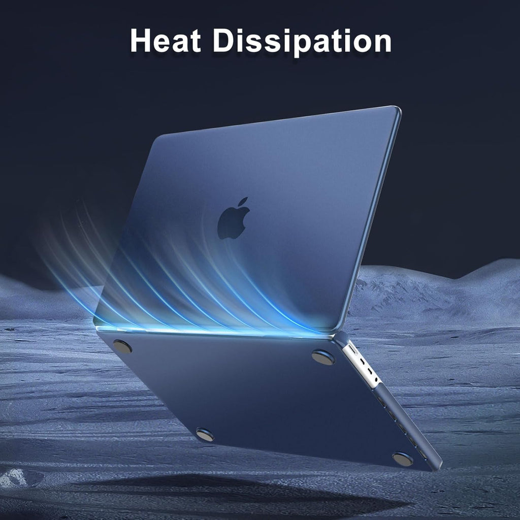 MOSISO Compatible with MacBook Pro 16 inch Case 2025 2024 2023 2022 2021 M4 M3 M2 M1 A3403 A3186 A2991 A2780 A2485, Natural Original Color Hard Case&Keyboard Cover&Screen Film&Type C, Midnight Blue