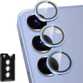 for Samsung Galaxy S25 Camera Lens Protector, Individual Metal Ring Tempered Glass Lens Cover, [Strong Adsorption] Scratch Resistant Ultra-Thin HD Clear Lens Cover, 1 Set-Blue