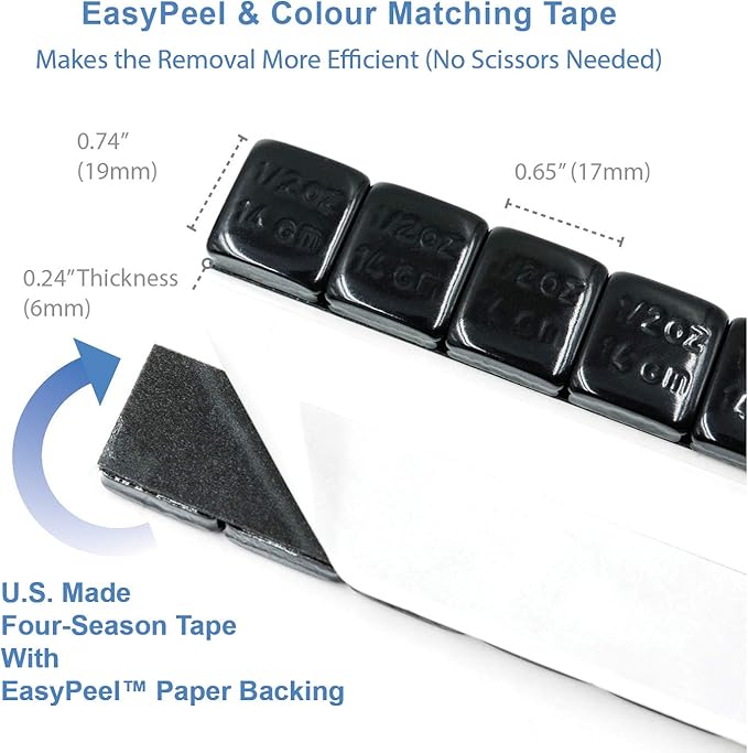 CKAuto 1/2oz, Adhesive Stick on Wheel Weights, US Quality - Image 3