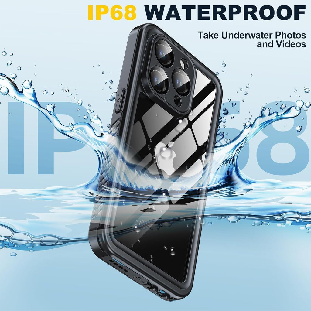 for iPhone 15 Pro Case Waterproof - Built-in Privacy Screen Protector & HD Screen Protector [IP68 Underwater] Shockproof Dustproof Full Body Protection iPhone 15 Pro Phone Case Blue