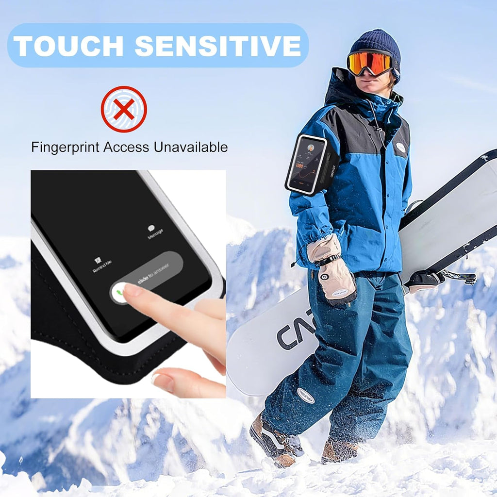 Running Armband with Earphone Pouch & Card Slot, Running Phone Holder for iPhone 16 15 14 Pro Max Plus Galaxy S25 S24 S23 Ultra, Up to 6.8" Phones