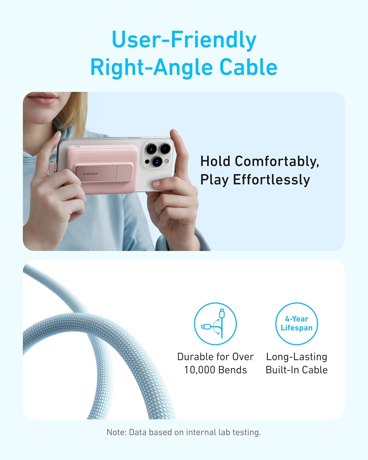 Anker Zolo Magnetic Power Bank, 10,000mAh Wireless Portable Charger with 30W Max Fast Charging, Battery Pack with Built-in USB-C Cable and Adjustable Stand, for iPhone16/15 Series, AirPods, and More