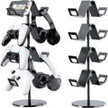 Controller Holder 4 Tier,Headphone Stand - Adjustable Headset Holder for Xbox PS5 PS4 Switch Pro - Gaming Storage for Universal Game Accessories,Desk/Floor(Black)