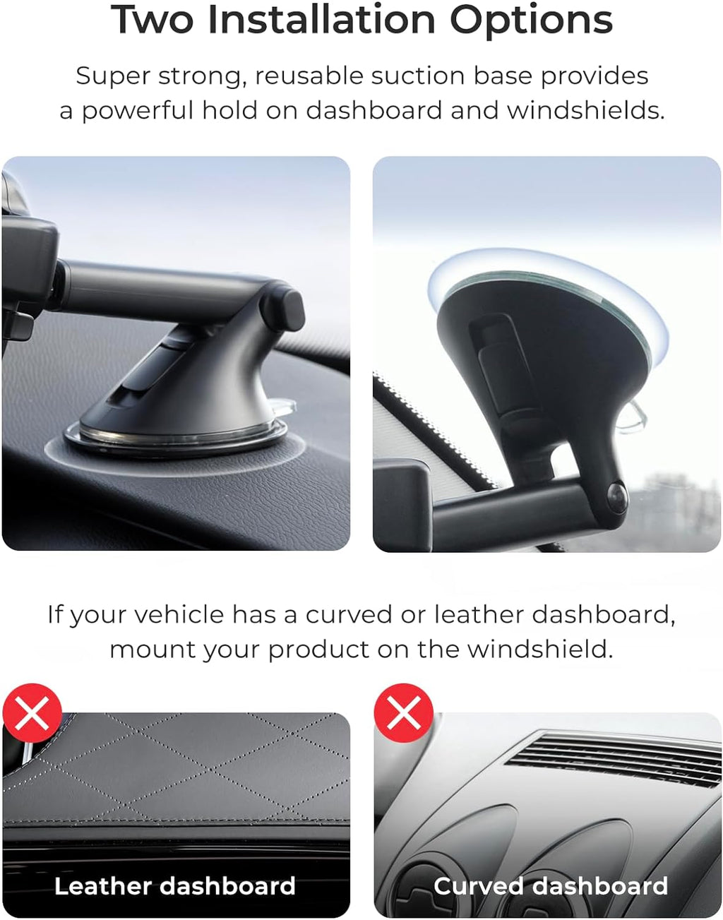 iOttie Easy One Touch Advanced Universal Car Mount Dashboard & Windshield Suction Cup Phone Holder for iPhone Samsung, Google, All Smartphones
