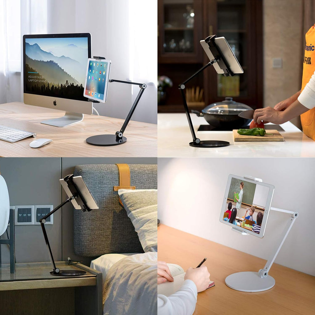 Surface Pro Stand, iPad Pro 12.9 Holder, Multi-Angle Adjustable Tablet Stand Holder for 4.7''- 13'' Screen Microsoft Surface Pro Series, iPad Pro 11/12.9, iPad, mini, Air and More (Black)