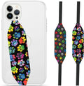 Phone Grip Strap - Reversible Finger Holder for Phone Back, Customizable Anti-Slip Design, Wireless Charging Compatible Detachable Holder for iPhone - Color & Psychedelic Dog Paw