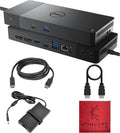 WD22TB4 Dell Thunderbolt 4 Dock 40Gbps USB-C/USB A - Dell Docking Station Dual Monitor with 180W, HDMI & DisplayPort Cable - Supports 4K Displays & Upto 3 Monitors (Renewed)