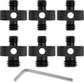 Camera Mount Screw 1/4" Male to 1/4" Male & 1/4" to 3/8" Tripod Screw Adapter with Hole 7 Pcs Set for Camera Tripod Mount Light Stand DSLR Equipped with Hex-L Key (Black)