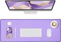 ALOANES Waterproof Mouse Pad with Durable Stitched Edge, XL Gaming Keyboard Pad, Non-Slip Rubber Base Mouse Mat, Extended Desk pad for Gamer, Office & Home, Lavender Mousepad 31.5''x 11.8''x 0.12''