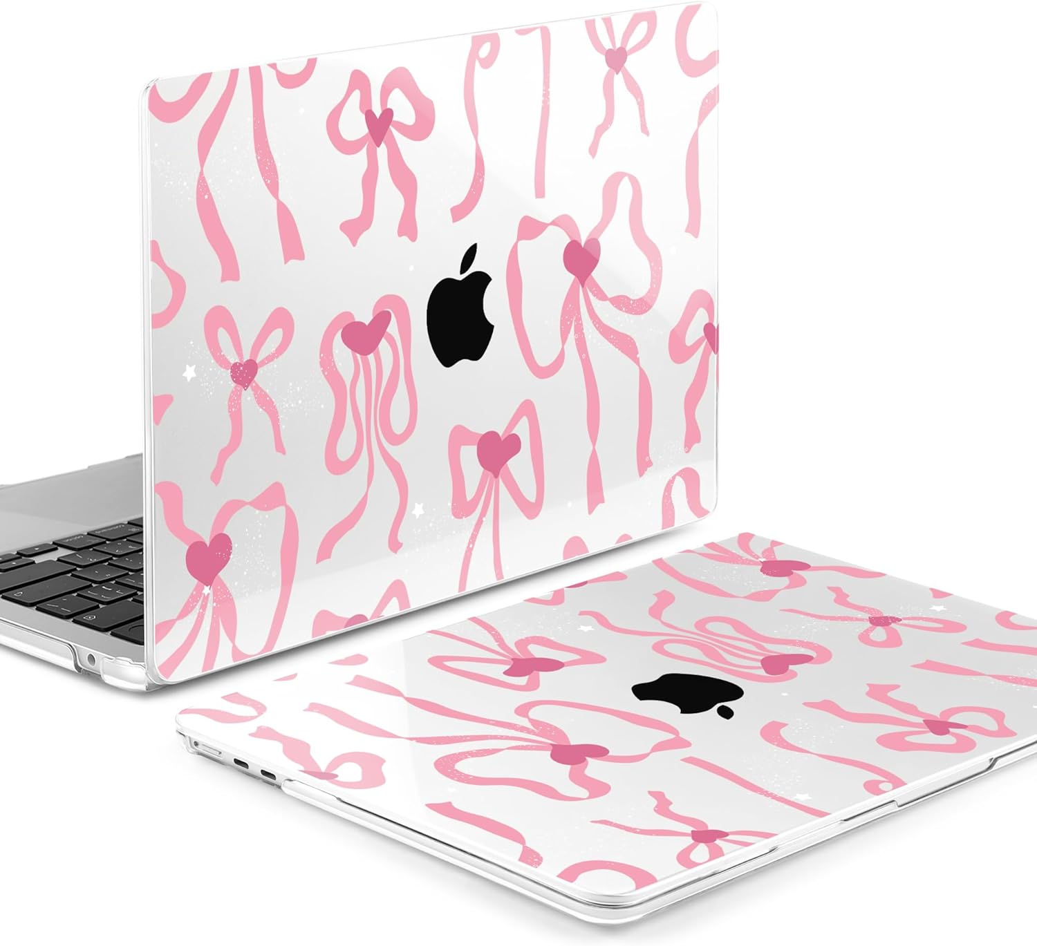 MEEgoodo for M4/M3/M2 MacBook Air 15.3 inch Case 2025 2024 2023, Case Fit Model (A3241/A3114/A2941) for MacBook Air 15 inch, Laptop Hard Shell with Keyboard Cover, Coquette Ribbon Bow