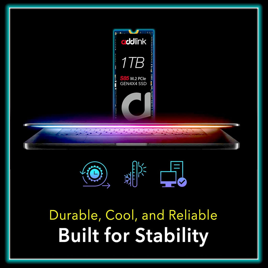 Addlink S85 1TB M.2 PCIe NVMe Gen4 Memory Expansion SSD, Speed Up to 6000 MB/s, Internal Solid State Drive with HMB Technology for Laptop, Gaming and Creators