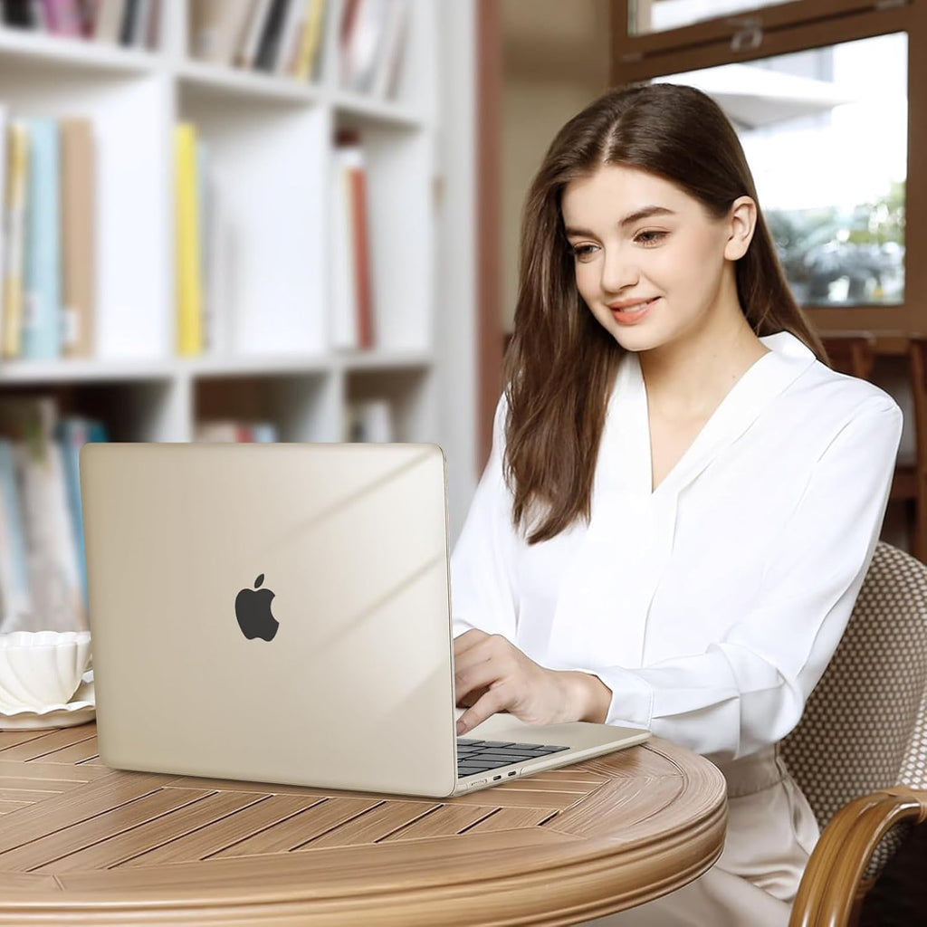 MOSISO Compatible with MacBook Air 13 inch Case 2025 2024 2023 2022 M4 A3240 M3 A3113 M2 A2681, Plastic Hard Shell&Keyboard Cover&Screen Film&Type C for MacBook Air 13.6 inch Case, Crystal Starlight