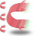 Rapink Patch Cables Cat6 5ft (24 Pack), Ethernet Patch Cable 10G Support, Cat 6 Patch Cable for Patch Panel to Switch, Flexiable Cat 6 Ethernet Cable with Gold Plated Red
