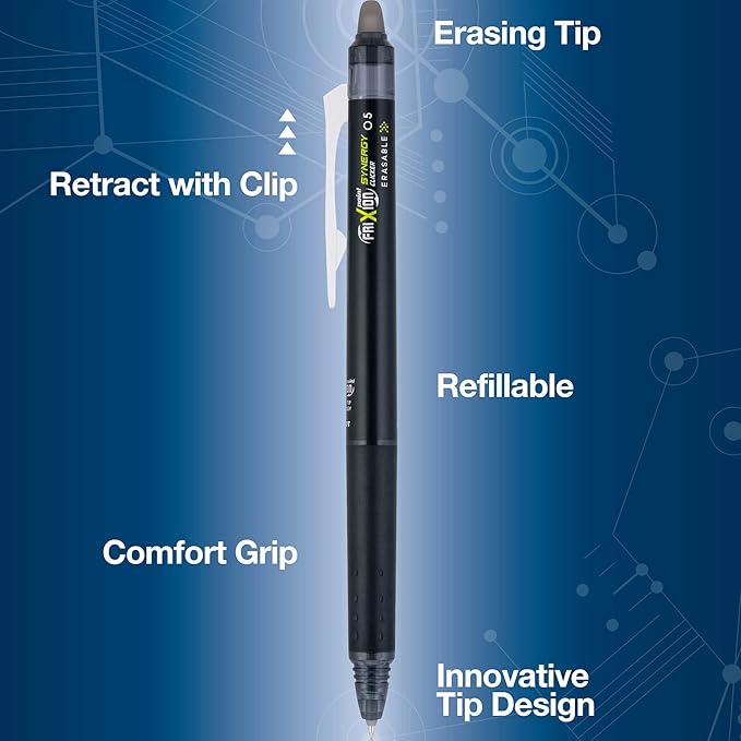 Pilot FriXion Synergy Clicker Erasable, Refillable, Retractable Gel Ink Pens - Image 3
