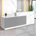 Reception Desk with Counter Modern Checkout Counter with Lockable Drawer Keyboard Tray Receptionist Desk for Office Salon Reception Table G Left 71inch/180cm