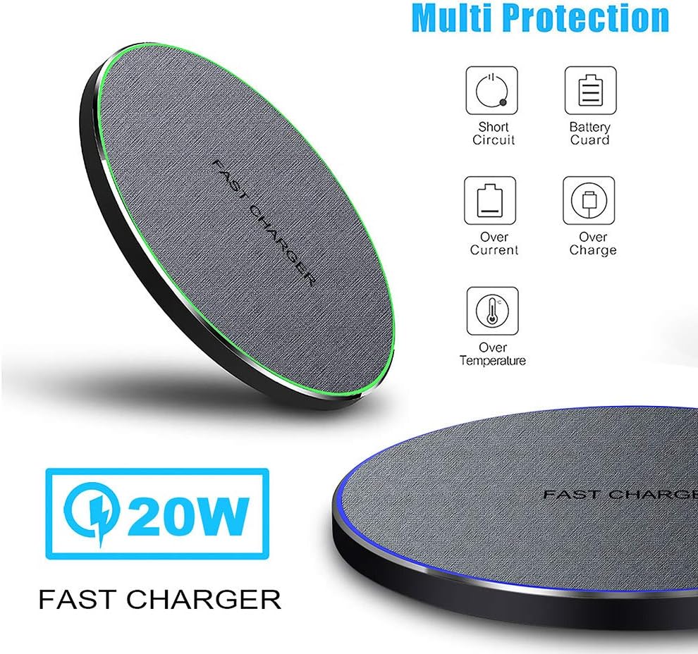 Fast Wireless Charger,20W Max Wireless Charging Pad Compatible with iPhone 16/15/14/13/12/SE/11/11 Pro/XS Max/XR,AirPods;FDGAO Wireless Charge Mat for Samsung Galaxy S25/S24/S23/Note,Pixel/LG