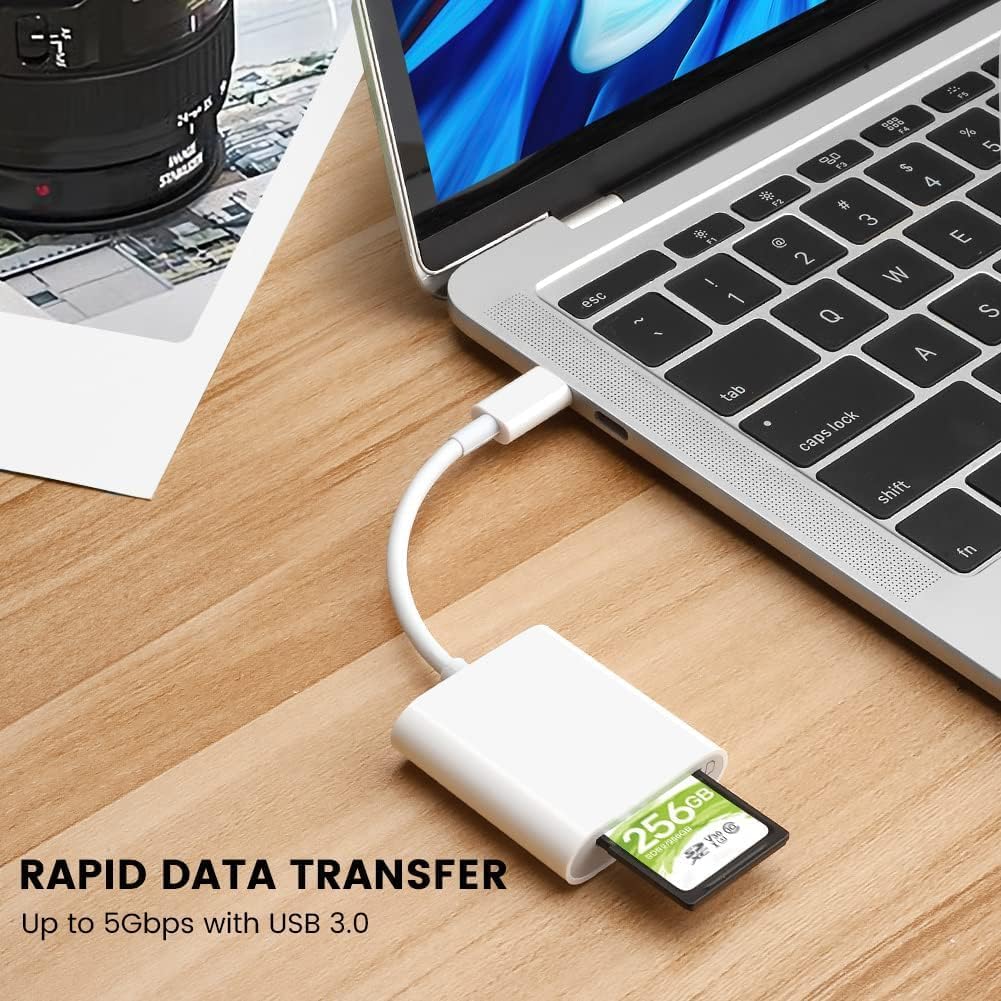 USB C to SD Card Reader, BorlterClamp Type C to SD/Micro SD Memory Card Reader Adapter Compatible with MacBook, Laptops, Tablets, Smartphones