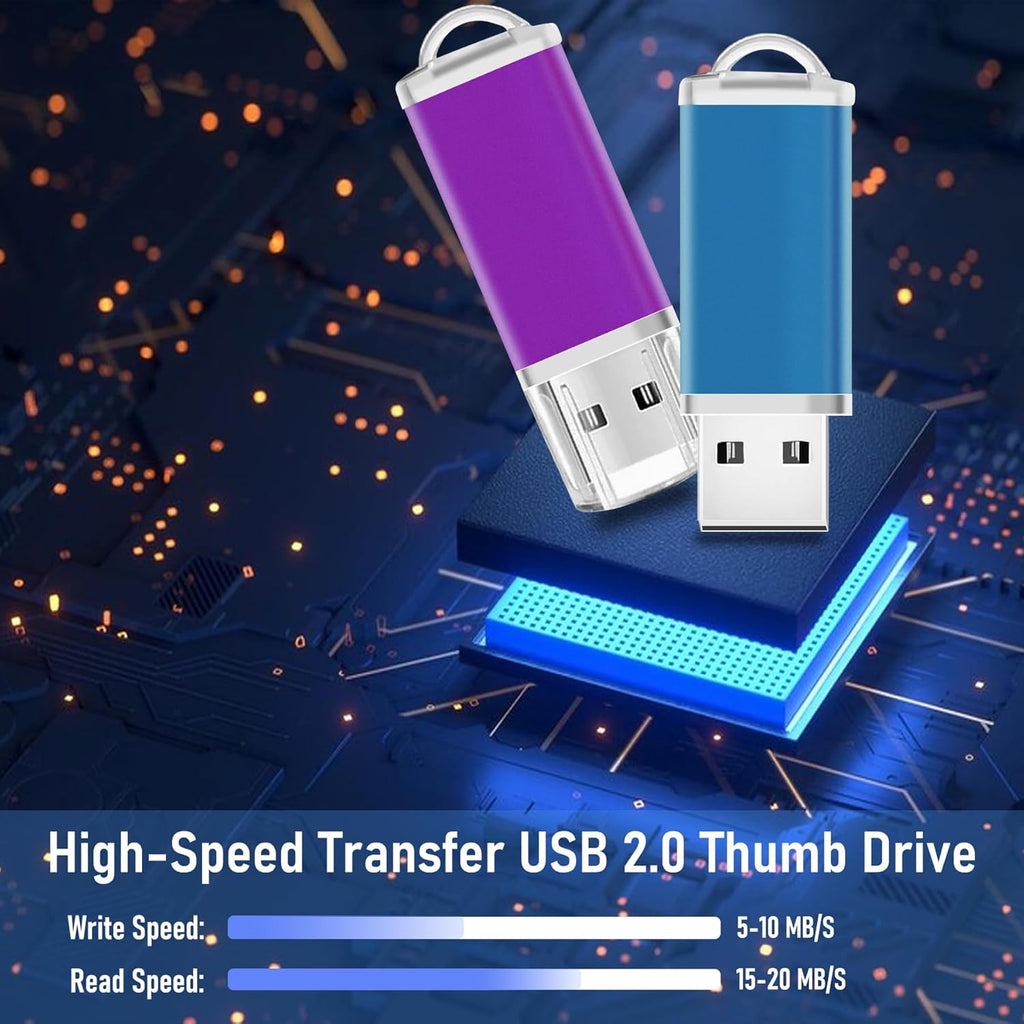 USB Thumb Drive 8GB Flash Drive 50 Pack, Nicepicten FAT32 Memorias USB 2.0 Flash Drive Bulk 8GB Jump Drives Multiapck Memory Stick with 50PCS Lanyards (Mixcolor 50 Pack, 8 GB)