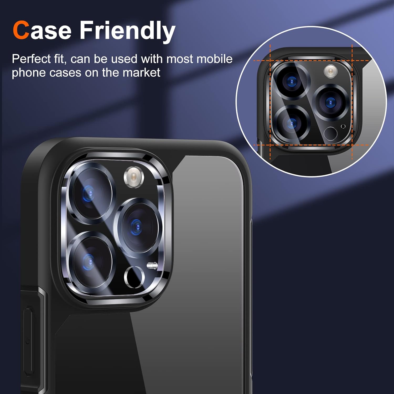 UniqueMe [ 3 Pack] Compatible with iPhone 12 Pro Max 6.7" Camera Lens Protector Tempered Glass,[Case Friendly][New version][Scratch-Resistant][Easy Installation] -Graphite Black