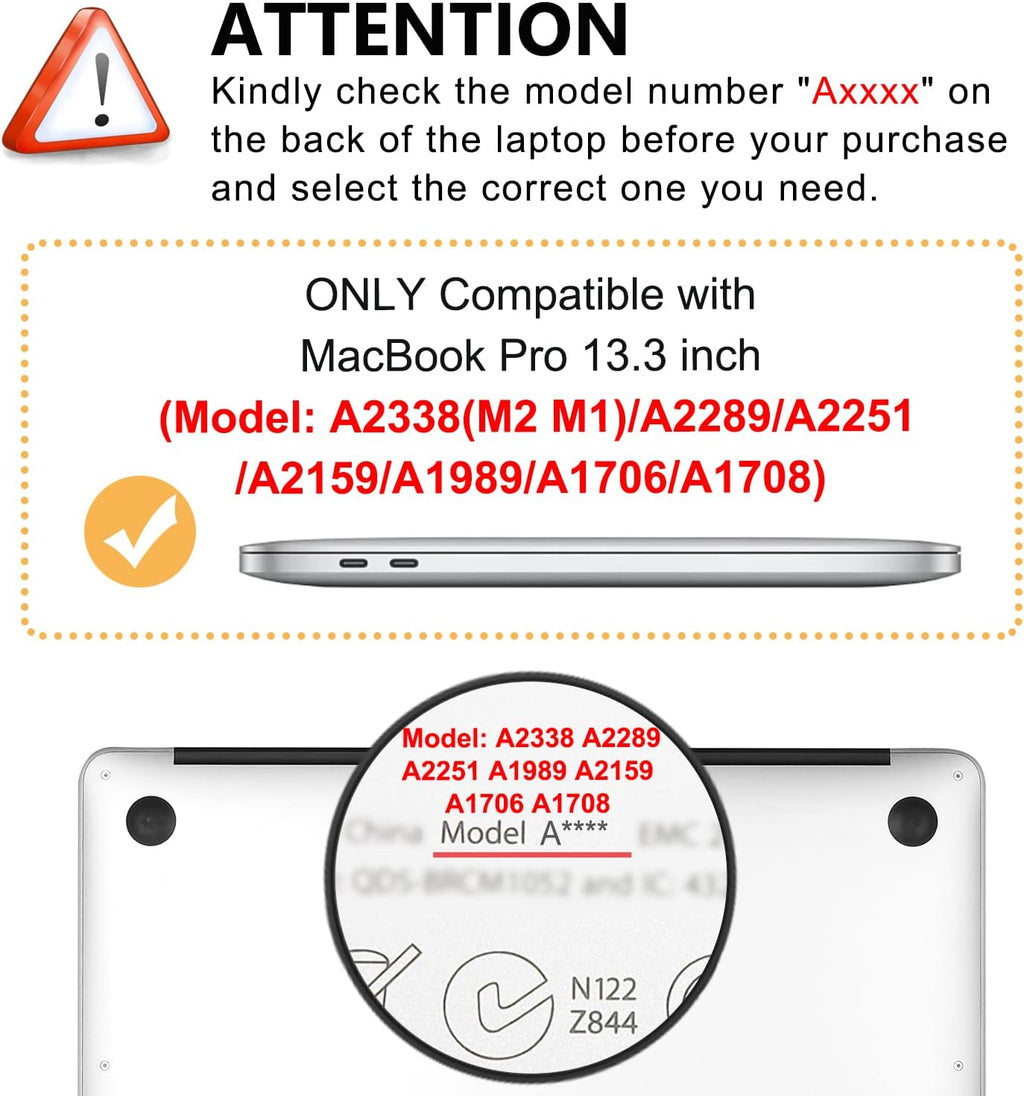 Case for MacBook Pro 13 inch M2 M1 A2338 A2289 A2251 A2159 A1989 A1706 A1708 2023-2016 Release, Matte Clear Hard Cover&Keyboard Cover&Screen Protector for Mac Pro 13.3 with Touch ID, Cactus